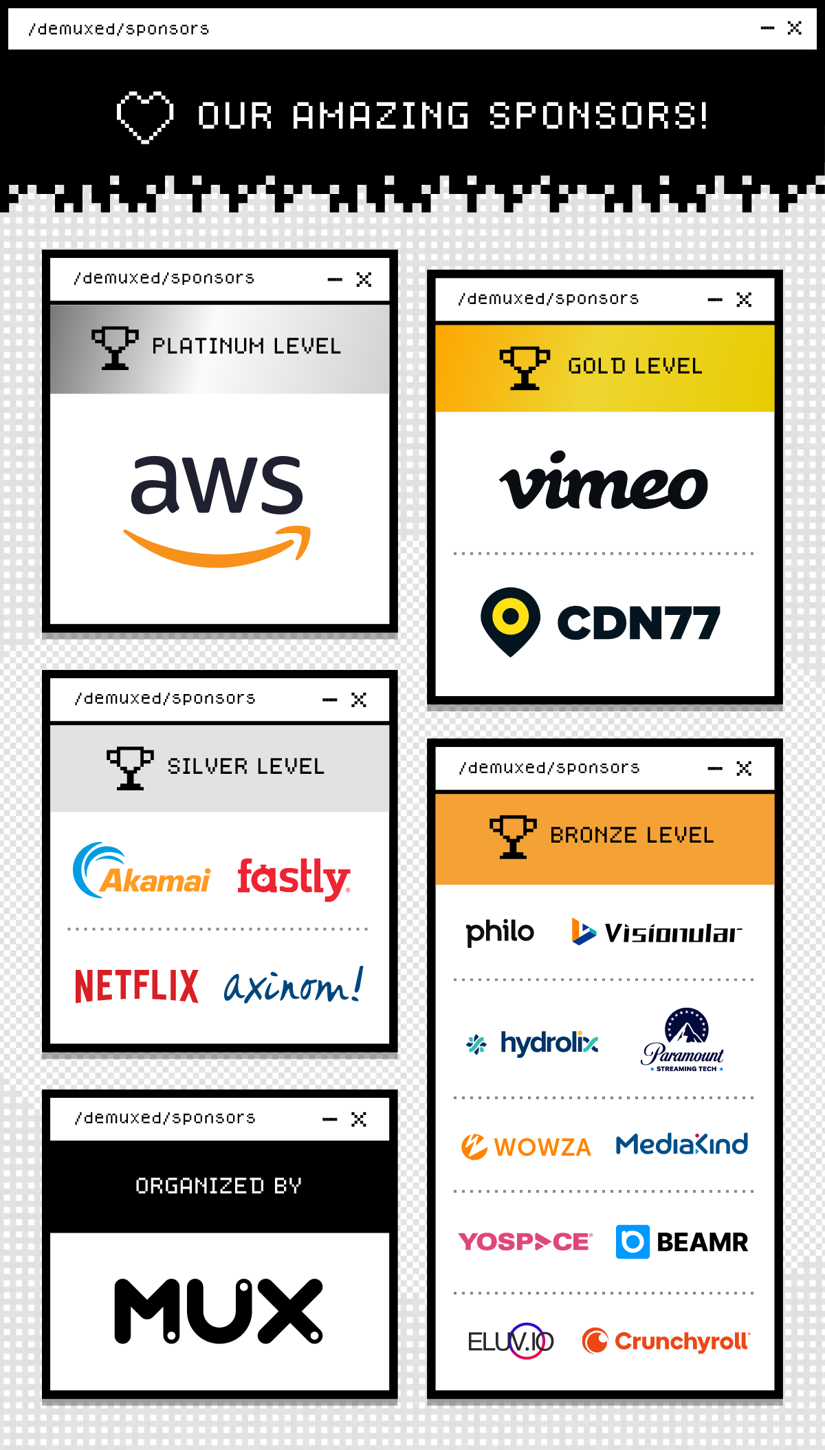 The collection of logos showing this year's sponsors